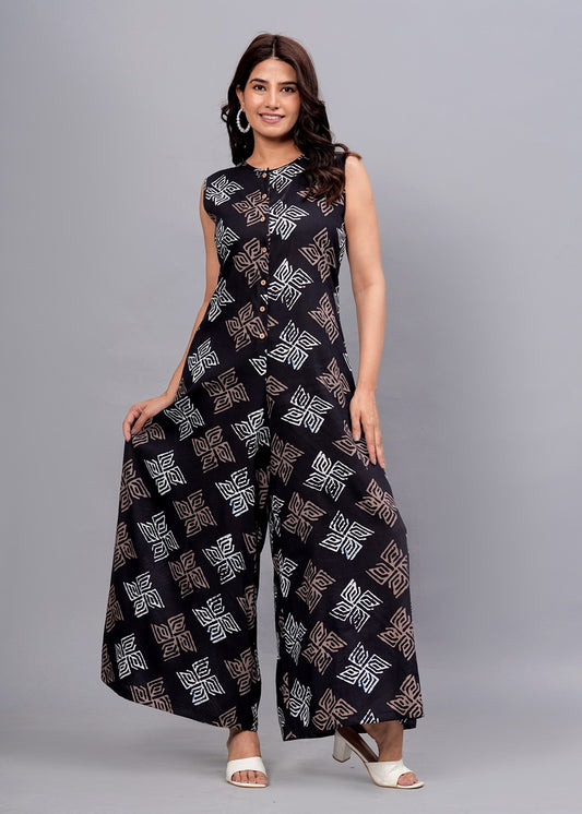 Printed Blue Jump Suit for Women's and Girls