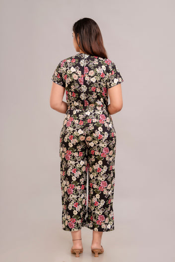 Floral Printed Jumpsuit for Women's and Girls Rayon